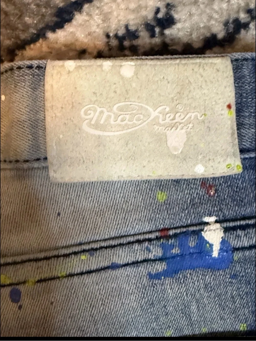 MacKeen Market Hale Jeans Mens 30 Paint Splatter Distressed Skinny Moto Zippers